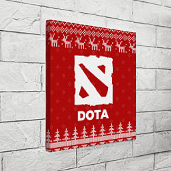 Холст квадратный Новогодний Dota с оленями, цвет: 3D-принт — фото 2