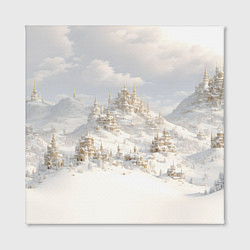Холст квадратный Снежный древний город, цвет: 3D-принт — фото 2