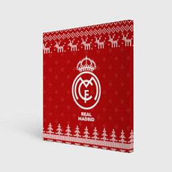 Картина квадратная Новогодний Real Madrid с оленями