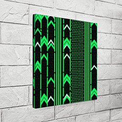 Холст квадратный Зелёные обои на чёрном фоне, цвет: 3D-принт — фото 2