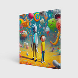 Картина квадратная Рик и Морти - сюрреалистическая фантазия
