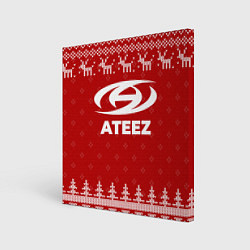 Картина квадратная Новогодний Ateez с оленями