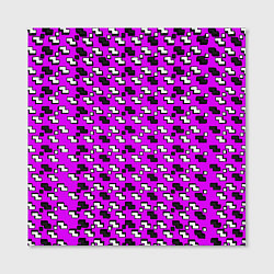 Холст квадратный Чёрно-белые фигуры на розовом фоне, цвет: 3D-принт — фото 2