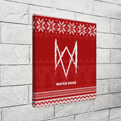 Холст квадратный Новогодний Watch Dogs, цвет: 3D-принт — фото 2