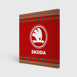 Картина квадратная Skoda new year