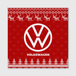 Холст квадратный Новогодний Volkswagen с оленями, цвет: 3D-принт — фото 2