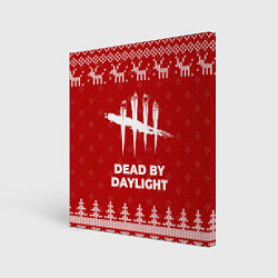 Картина квадратная Новогодний Dead by Daylight с оленями