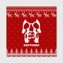 Холст квадратный Новогодний Deftones с оленями, цвет: 3D-принт — фото 2