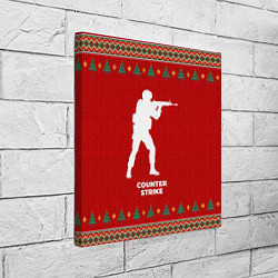 Холст квадратный Counter Strike new year, цвет: 3D-принт — фото 2