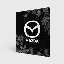 Холст квадратный Снежный Mazda, цвет: 3D-принт