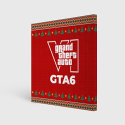 Холст квадратный GTA6 new year, цвет: 3D-принт