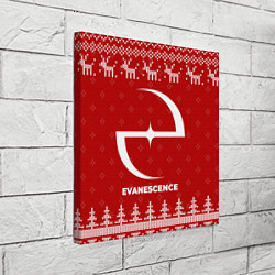 Холст квадратный Новогодний Evanescence с оленями, цвет: 3D-принт — фото 2