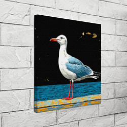 Холст квадратный Чайка на море ночью, цвет: 3D-принт — фото 2