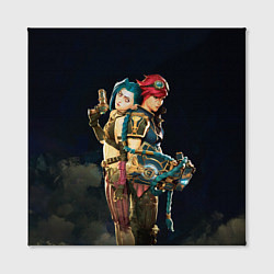 Холст квадратный Заклятые сестры Вай и Джинкс из Аркейн, цвет: 3D-принт — фото 2