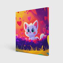 Картина квадратная Влюбленный милый песец