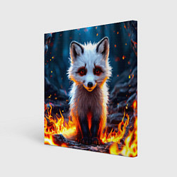 Картина квадратная Песец в огне