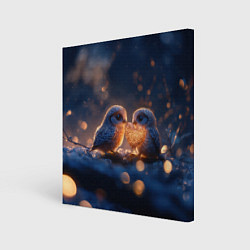 Картина квадратная Милые влюбленные совушки