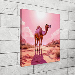 Холст квадратный Верблюд в розовой пустыне, цвет: 3D-принт — фото 2