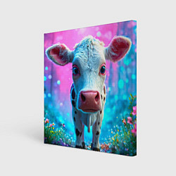 Картина квадратная Коровка в сказочном лесу