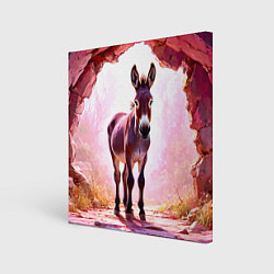 Картина квадратная Осел в розовом свете