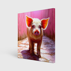 Картина квадратная Поросенок в розовом