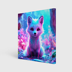 Картина квадратная Песец в неоновом свете