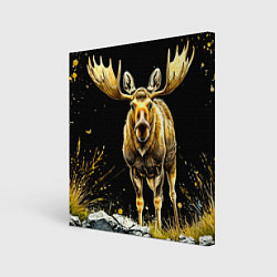 Картина квадратная Лось на черном