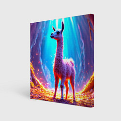 Картина квадратная Лама в неоновых лучах