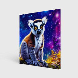 Холст квадратный Лемур и звездная ночь, цвет: 3D-принт