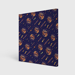 Картина квадратная Mortal Kombat logo pattern