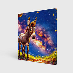 Картина квадратная Ослик и звездное небо