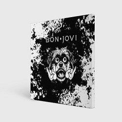 Картина квадратная Bon Jovi рок пес