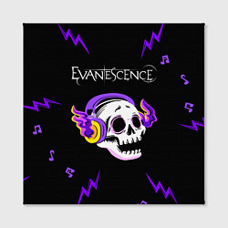 Холст квадратный Evanescence неоновый череп, цвет: 3D-принт — фото 2