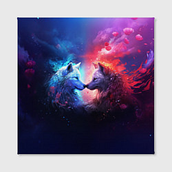 Холст квадратный Любовь хищников, цвет: 3D-принт — фото 2