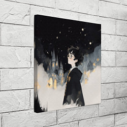 Холст квадратный Гарри Поттер в черной мантии, цвет: 3D-принт — фото 2