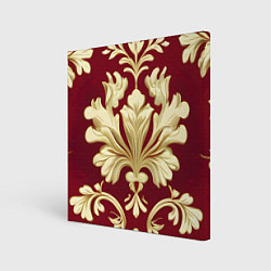Картина квадратная Золотой узор на алом фоне