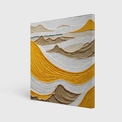 Картина квадратная Волны из желтых ниток