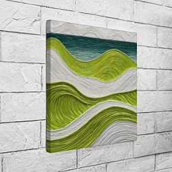 Холст квадратный Лаймовые волны, цвет: 3D-принт — фото 2