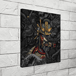 Холст квадратный Самурай и драконы в стиле ирезуми, цвет: 3D-принт — фото 2