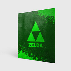 Холст квадратный Zelda - green gradient, цвет: 3D-принт