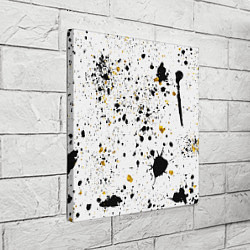 Холст квадратный Черные и золотистые пятна краски на белом фоне, цвет: 3D-принт — фото 2