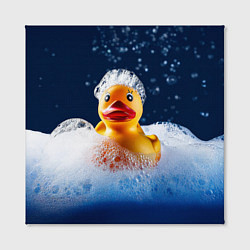 Холст квадратный Резиновая уточка в мыльной пене, цвет: 3D-принт — фото 2