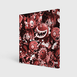 Картина квадратная Растения против зомби в красном цвете