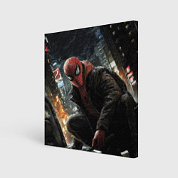 Картина квадратная Человек-паук и поздняя ночь