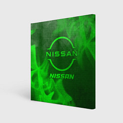 Холст квадратный Nissan - green gradient, цвет: 3D-принт