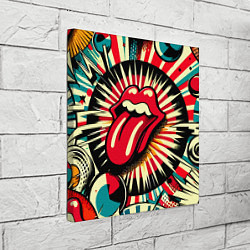 Холст квадратный Logo of the Rolling Stones - pop art, цвет: 3D-принт — фото 2