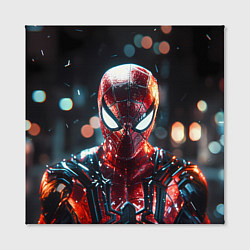 Холст квадратный Человек-паук и вспышки света, цвет: 3D-принт — фото 2