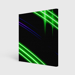 Холст квадратный Green pink purple line, цвет: 3D-принт