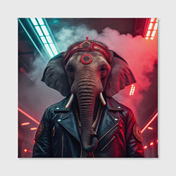 Холст квадратный Cyberpunk elephant, цвет: 3D-принт — фото 2
