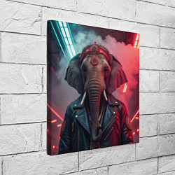 Холст квадратный Cyberpunk elephant, цвет: 3D-принт — фото 2